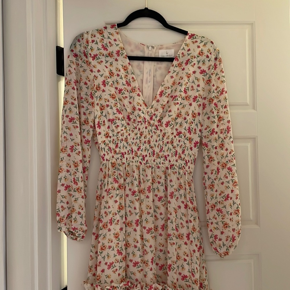 Lost + Wander long sleeve smocked maxi dress